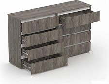 Комод Кортекс-мебель Бари 160 8ш (орех элия/орех элия/белый)