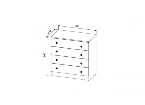Комод ДСВ Ki-Ki КМД 800.1 модуль (белый)