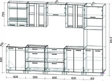 Готовая кухня Интерлиния Мила 3.0 ВТ без столешницы (бетон/антрацит)