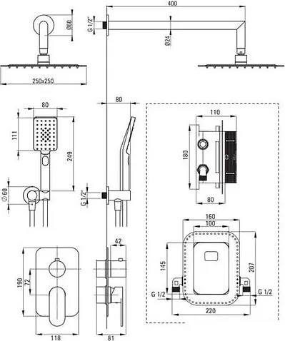 Душевая система  Deante Alpinia BXYZ0GAM