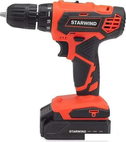 Дрель-шуруповерт StarWind DS-10-14B-2 KWCD2102 (с 2-мя АКБ, кейс)