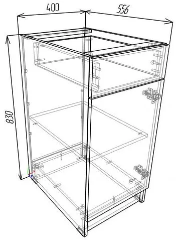 Шкаф напольный ЭлиГард Urban ШСК 40 1Я (дымчатый алмаз, без столешницы)