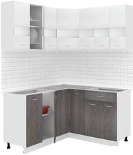 Готовая кухня Кортекс-мебель Корнелия Экстра 1.5x1.5 без столешницы (белый/береза) Готовая кухня Кортекс-мебель Корнелия Экстра 1.5x1.5 без столешницы (белый/береза)