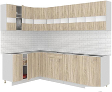 Готовая кухня Кортекс-мебель Корнелия Экстра 1.5x2.7 без столешницы (дуб сонома)