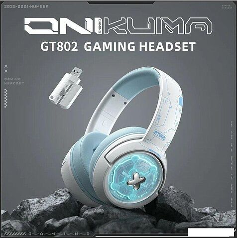 Наушники Onikuma GT802 (белый/голубой)