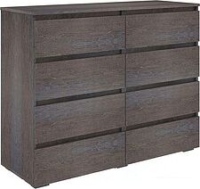 Комод Кортекс-мебель Бари 120 8ш (береза/береза/береза)