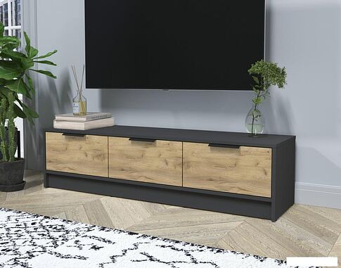 Тумба Интерлиния ТВ Концепт КТ-ТВ3-35 (дуб золотой/антрацит)