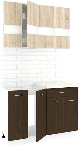 Готовая кухня Кортекс-мебель Корнелия Экстра 1.2м без столешницы (дуб сонома/венге)