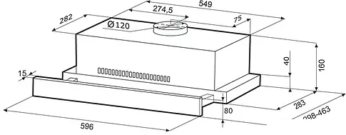 Кухонная вытяжка Krona Kamilla R 600 (нержавеющая сталь, 2 мотора)