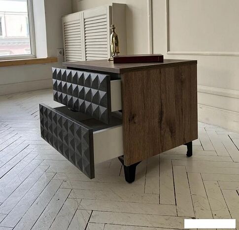 Консольный стол Shtabe Simple 7003 эко (графит/дуб веллингтон/черный)