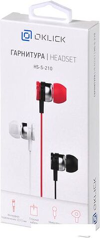 Наушники с микрофоном Oklick HS-S-210 (красный)