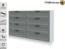 Комод Интерлиния Концепт Тренд КТ-К157 (белый платинум/серый)