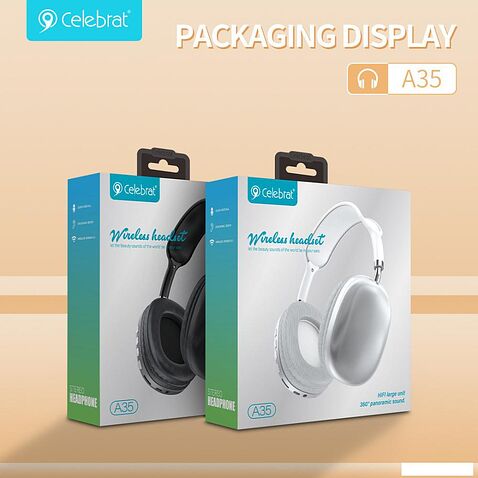 Наушники Celebrat A35 (черный/темно-серый)