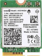 Wi-Fi/Bluetooth адаптер Intel AX211NGWGNV