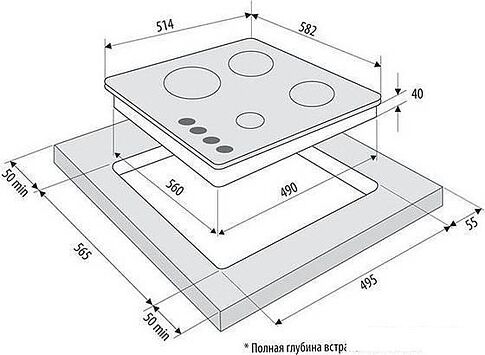 Варочная панель Krona Armonia 60 WH