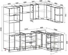 Готовая кухня Интерлиния Мила Лайт 1.68x2.4 правая без столешницы (бетон)