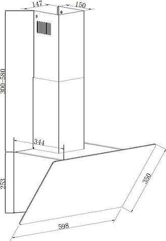 Кухонная вытяжка ZorG Ultra 1030 60 M (черный)