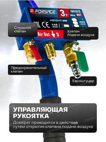 Подкатной домкрат FORSAGE F-TRA1812MST(60069)