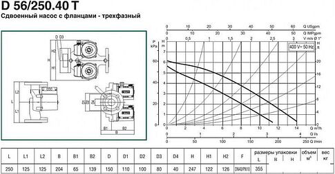 Циркуляционный насос DAB D 56/250.40 T