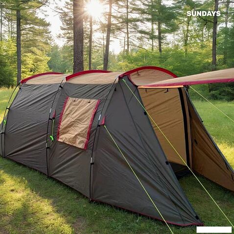 Кемпинговая палатка Sundays ZC-TT105-4 (серебристый/коричневый край)