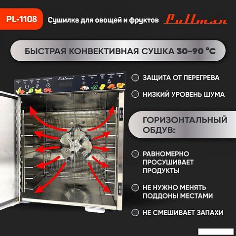 Сушилка для овощей и фруктов Pullman PL-1108