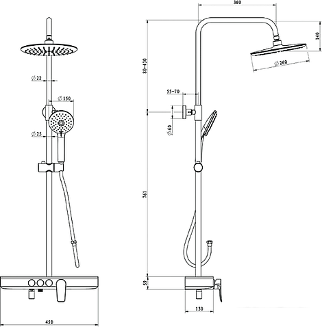 Душевая система IDDIS Shelfy SHESB3Fi06