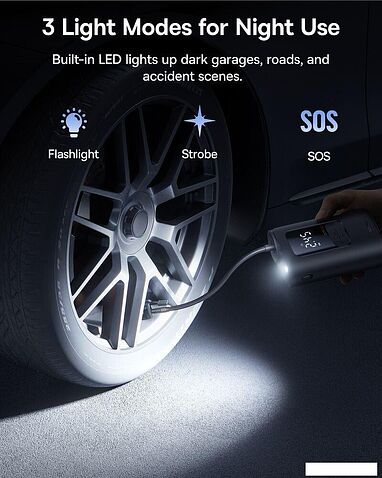 Автомобильный компрессор Baseus GoTrip VA1 Super Mini Cordless Inflator 22-Cylinder Cosmic Black C0119601
