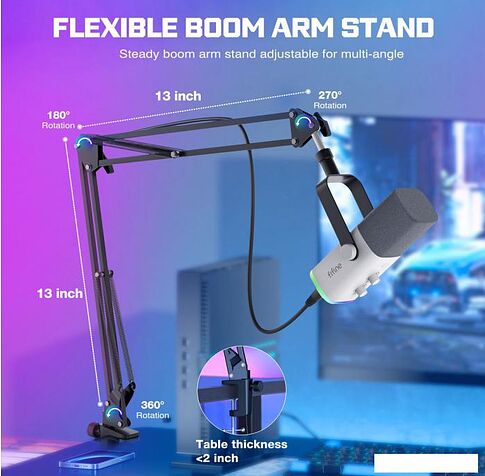 Проводной микрофон FIFINE AM8T (белый)