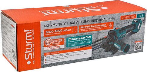 Угловая шлифмашина Sturm CAG18125E (без АКБ)