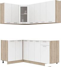 Готовая кухня Интерлиния Мила 12x19 без столешницы (белый платинум) Готовая кухня Интерлиния Мила 12x19 без столешницы (белый платинум)