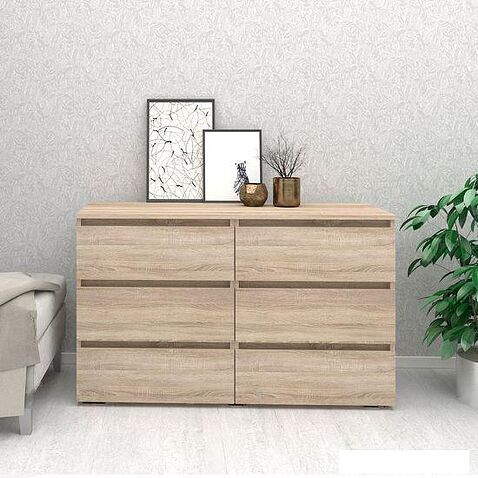 Комод Кортекс-мебель Бари 120 6ш (дуб сонома/дуб сонома/дуб сонома)