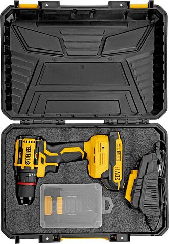 Дрель-шуруповерт Denzel CDH-BL-20 (с 2-мя АКБ, кейс)