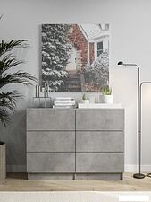 Комод Горизонт Нео 1050 6 ящиков (бетон)