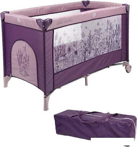 Манеж-кровать Amarobaby Multiform Flowers AMARO-26MFL-F (фиолетовый)