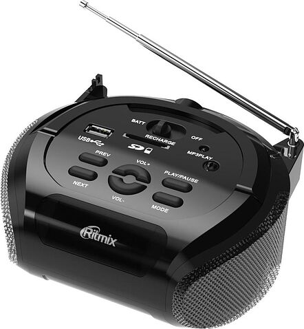 Магнитола Ritmix RBB-100BT (черный)