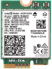 Wi-Fi/Bluetooth адаптер Intel AX201NGW