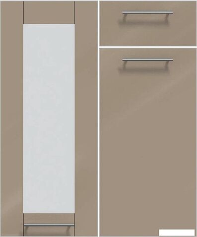 Кухонный модуль Интерлиния Мила Пластик 2.0 Б (зефирный/зефирный/кастилло темный)