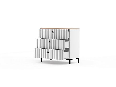 Комод Black Red White Domenica KOM3S (белый/гикори кингстон)