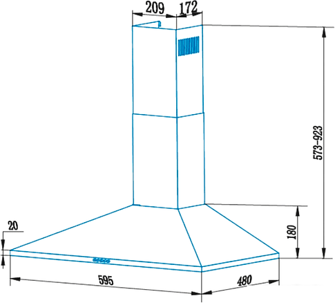 Кухонная вытяжка CATA V3-T600 X 02061399