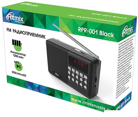 Радиоприемник Ritmix RPR-001 (черный)