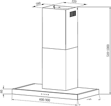 Кухонная вытяжка Krona RUT 600 inox 3P-S Кухонная вытяжка Krona RUT 600 inox 3P-S