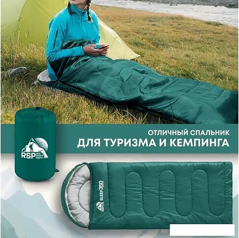 Спальный мешок RSP Outdoor Sleep 350 L (зеленый, 220x75см, молния слева)
