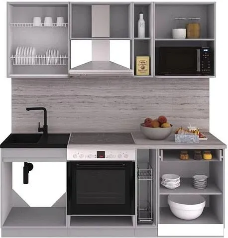 Готовая кухня Интерлиния Gloss 2.0 (капучино/капучино)