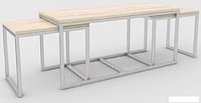 Журнальный столик Hype Mebel Трио 40x100-200 (белый/древесина белая)