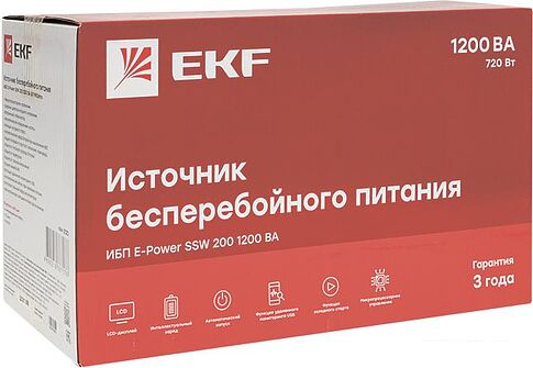 Источник бесперебойного питания EKF E-Power SSW 200 1200 ВА Proxima