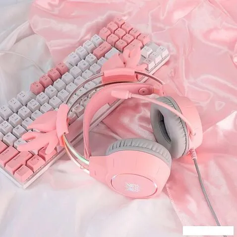 Наушники Onikuma X15 Pro Deer Ears (розовый)