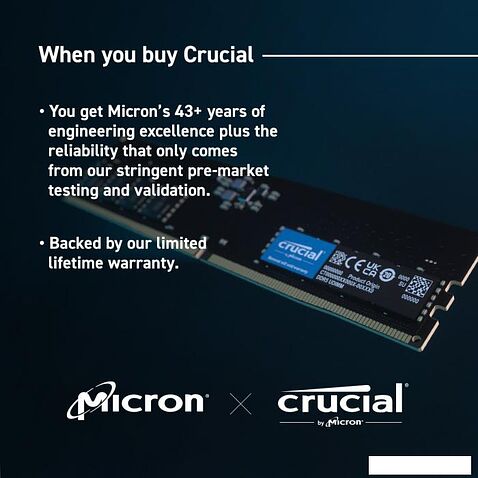 Оперативная память Crucial 8ГБ DDR5 4800 МГц CB8GU4800