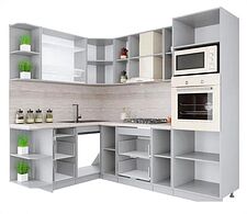 Готовая кухня Интерлиния Мила Крафт 1.68x2.4 левая (дуб английский/дуб полярный)