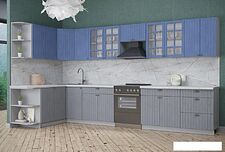 Готовая кухня Интерлиния Берес 1.5x2.5 правая (дуб лазурный/дуб серый/серый каспий) Готовая кухня Интерлиния Берес 1.5x2.5 правая (дуб лазурный/дуб серый/серый каспий)