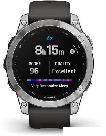 Умные часы Garmin Fenix 7 Solar 47 мм (серебристый/графитовый)